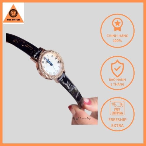 Đồng Hồ Nữ Dây Da Mặt Đính Đá Thời Trang Chống Nước - A22 - PDC WATCH