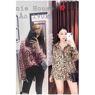 Áo sơ mi họa tiết da báo