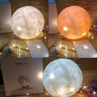 Đèn Trung Thu Mặt Trăng 4D Ver2019 cảm biến đổi màu tặng kèm hộp và dây sạc (10cm)
