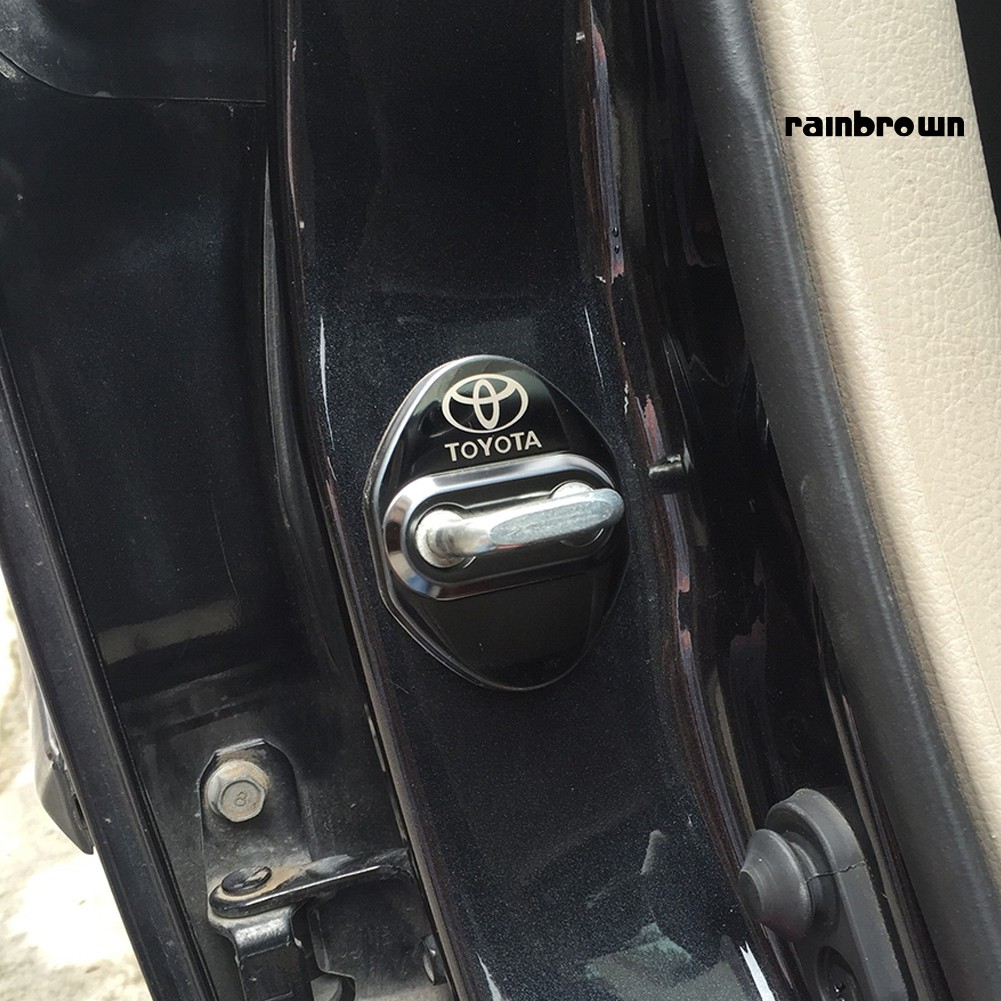 Bộ 4 Khung Thép Không Gỉ Bảo Vệ Khóa Cửa Xe Hơi Toyota Camry Corolla