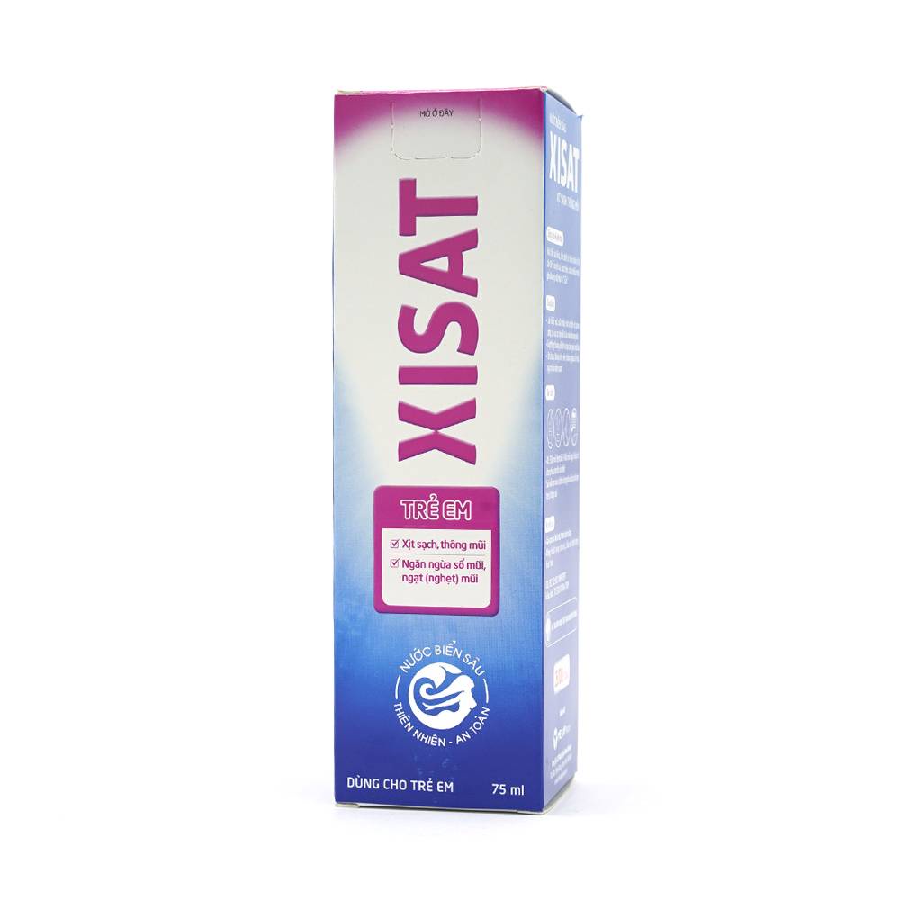 Xisat - Xịt mũi nước biển sâu XISAT Trẻ em phòng ngừa sổ mũi, ngạt mũi và viêm xoang 75ml