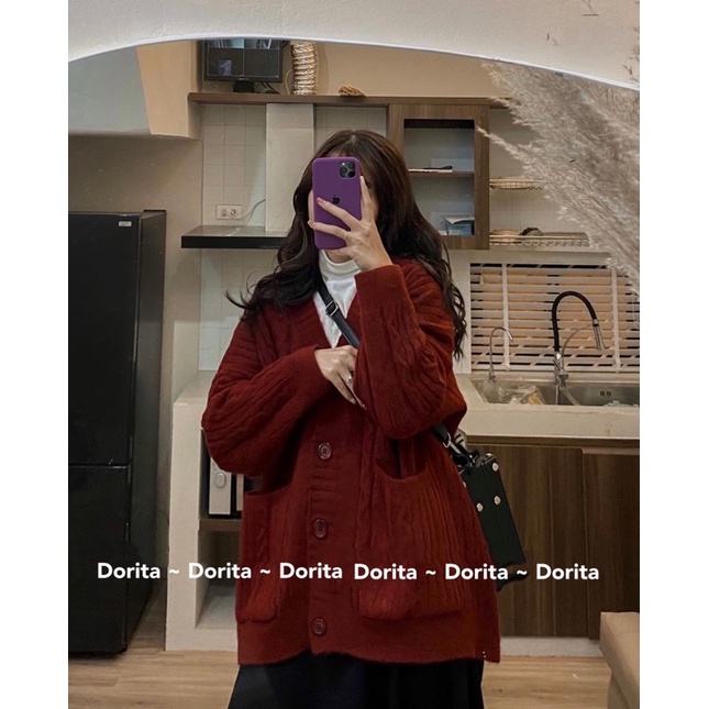 Áo len Cadigan Quảng Châu cực đẹp, Áo len Cadigan 4 cúc Hàn Quốc - Dorita Boutique
