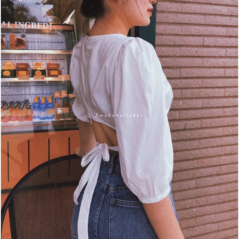 Áo buộc nơ eo