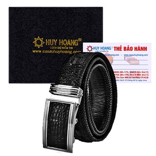 Thắt lưng nam da cá sấu đan viền bản lớn gai màu đen PH4701