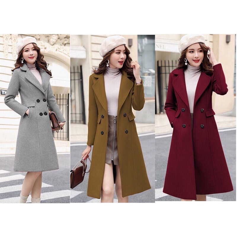 ÁO KHOÁC DẠ CỔ VEST DÁNG DÀI CAO CẤP - YB211037