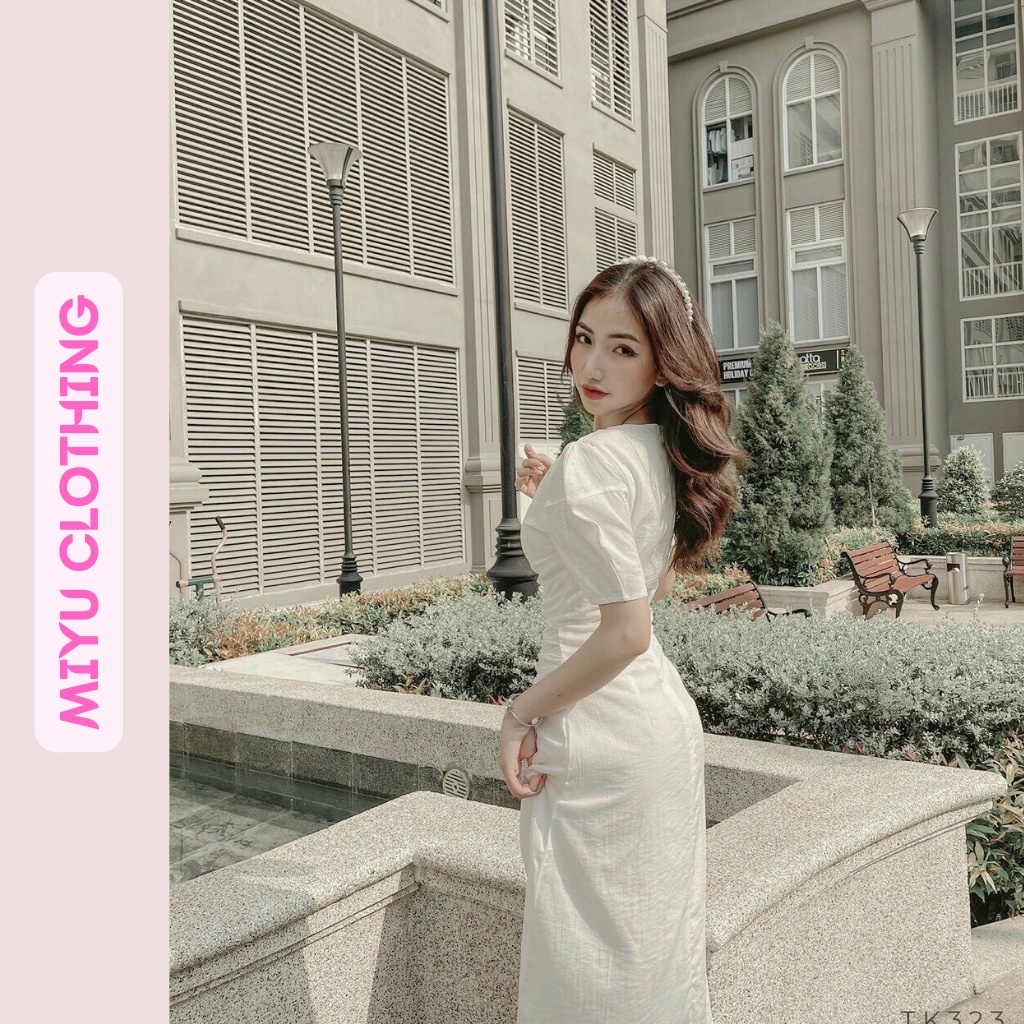 Váy tiểu thư sang chảnh dáng dài đầm dự tiệc sang trọng cưới vintage dạo phố chất linen cao cấp MiyuClothing