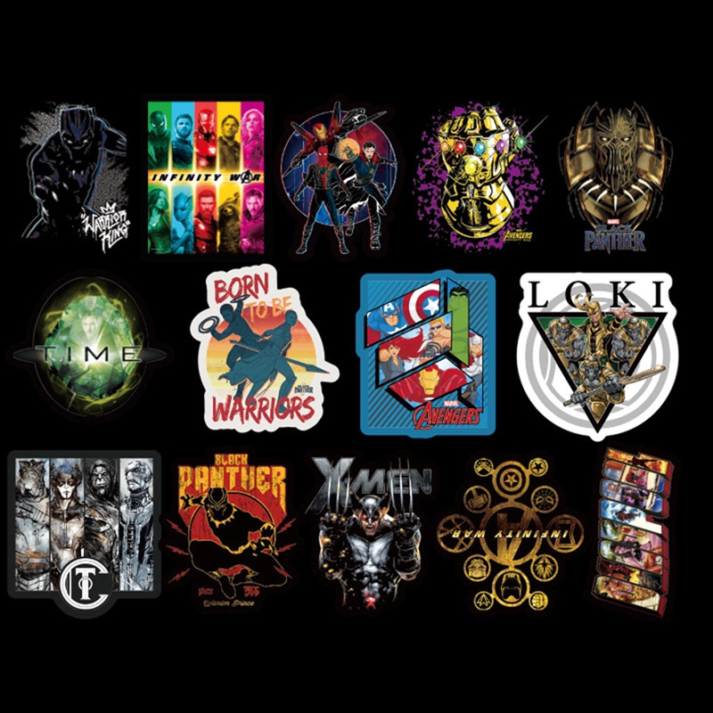 Set 100 sticker dán hình nhân vật siêu anh hùng Marvel chống thấm nước