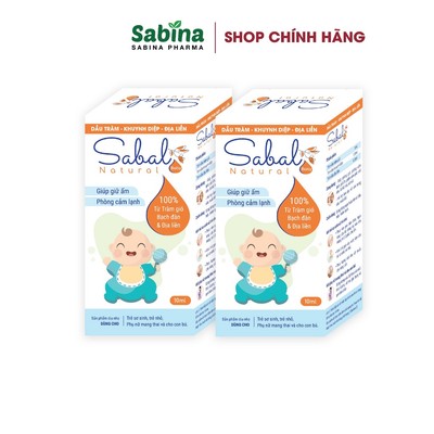 2 lọ Tinh dầu tràm khuynh điệp địa liền Sabal baby natural giúp giữ ấm phòng cảm lạnh cho bé lọ 10ml
