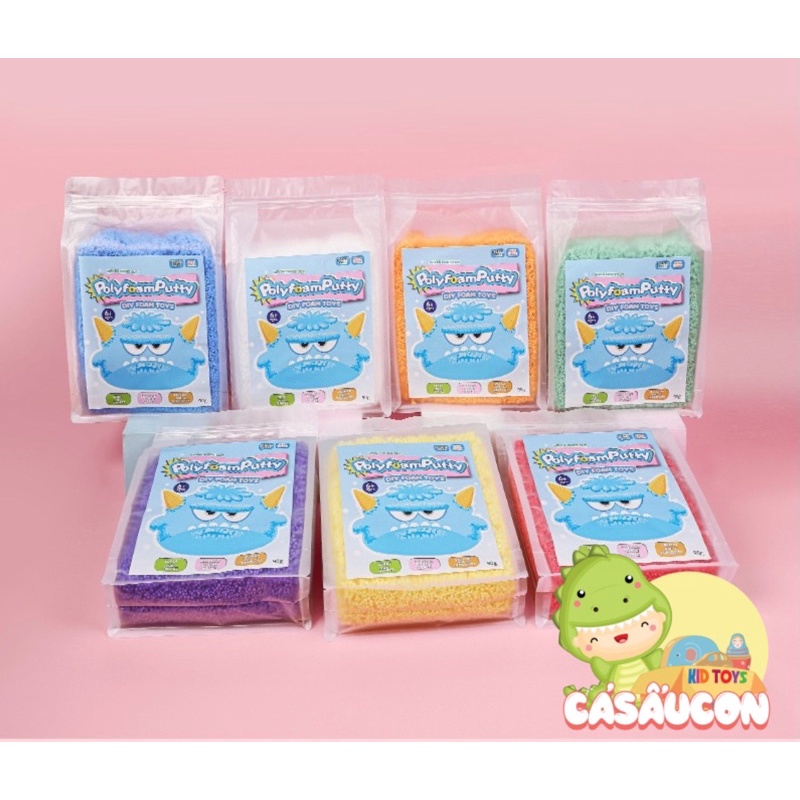 Đất sét xốp PUTTY POLYFAOM - Slime bọt biển ngọc trai 7 màu