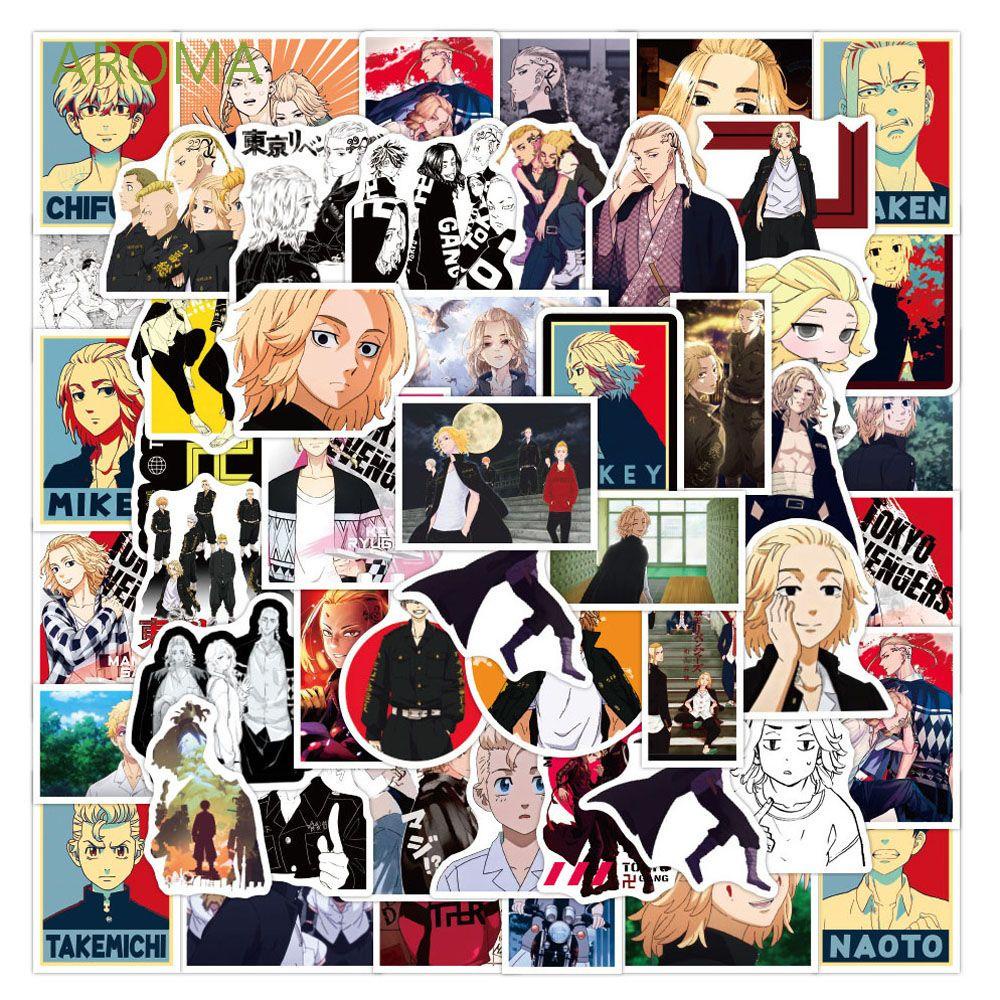 Set 50 hình dán chủ đề anime Tokyo Revengers đẹp mắt chất lượng cao trang trí đàn guitar / ván trượt DIY