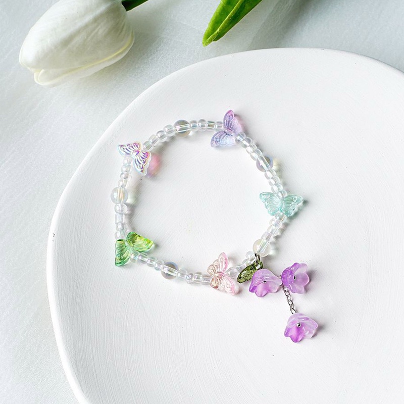 Vòng Tay Xỏ Hạt Mặt Hình Hoa/Nơ/Trái Tim Thời Trang Cho Nữ