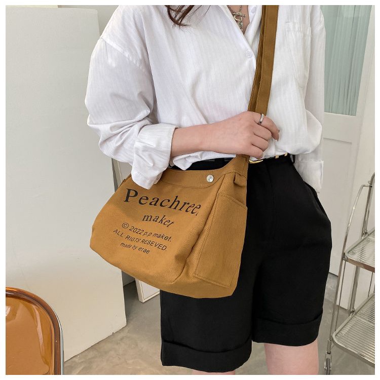Túi Xách Canvas Cỡ Lớn Phong Cách Retro Thời Trang Cho Nữ