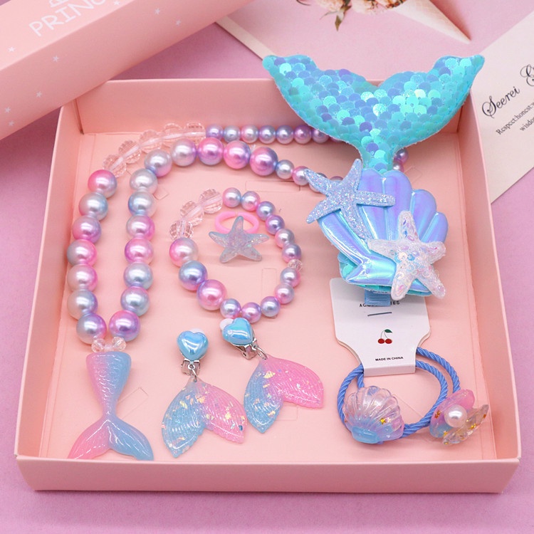 Set 8 Món Trang Sức Nàng Tiên Cá Dễ Thương Cho Bé Gái