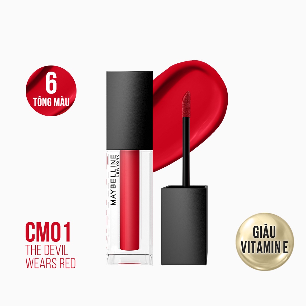 [Quà tặng không bán] Son kem mịn lì như nhung Cushion Matte Maybelline New York hiệu ứng lì đa chiều 6.4ml