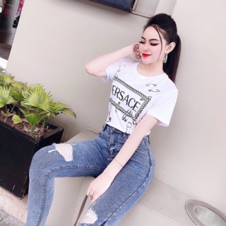 Áo phông nữ cổ tròn, áo thun nữ VS, áo cộc tay cotton mát mịn
