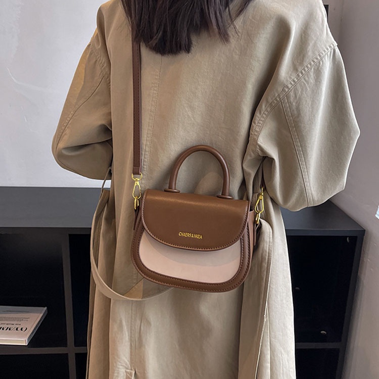 Túi yên ngựa IELGY cỡ nhỏ màu sắc tương phản chất lượng cao retro dành cho nữ