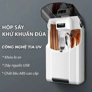 Ống Đựng Đũa Muỗng Thông Minh Khử Khuẩn - Hộp Đựng Đũa Thìa có chức năng sấy khô