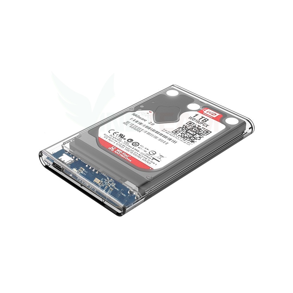 Hộp đựng ổ cứng trong suốt đầu Type-C usb 3.0, dùng cho ổ cứng 2.5 inch, HDD box, SSD box, ổ cứng di động -dc4721