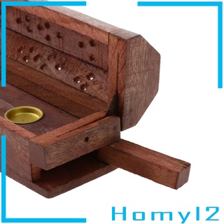 Wooden Hollow Out Incense Burner Holder Censer Holder Box Spirituality Relax