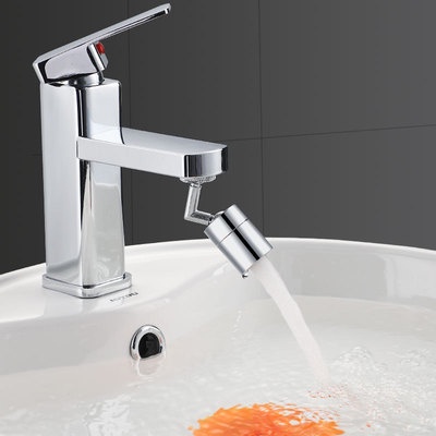 (Inox bóng) Đầu vòi nước, vòi tăng áp Lavabo 2 chế độ nước có thể xoay 720 độ chất liệu INOX bóng