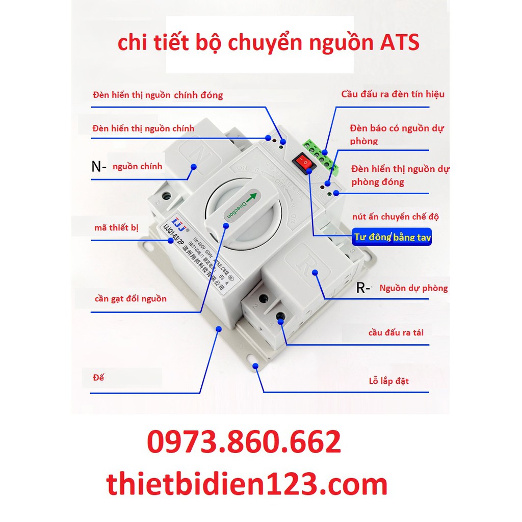 Chuyển nguồn tự động ATS 2P 63A