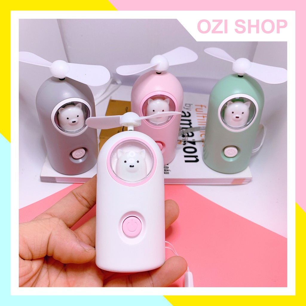 Quạt mini tích điện cầm tay có đèn mẫu mới (ảnh thật 100%) #8