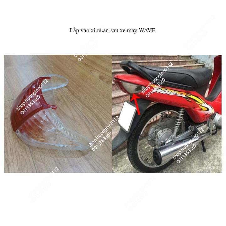 Nắp hậu xi nhan trắng xe máy Wave nhỏ