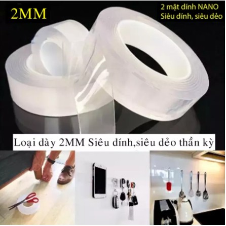 Băng Keo Trong Suốt Dán 2 Mặt Siêu Dính Chống Thấm Nước Đa Năng Tiện Dụng
