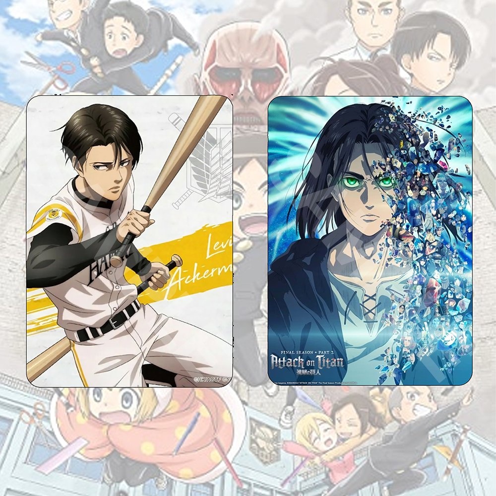 Ảnh card bo góc in hình ATTACK ON TITAN ver BÓNG CHÀY Đại Chiến Titan thẻ bo viền 5*8cm anime chibi sưu tầm #