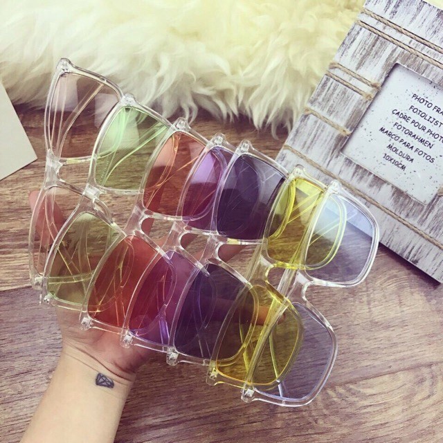 [HÀNG HOT] Mắt kính mát V tây ulzzang hot trend nhiều màu 💖 gọng kính nhựa nam nữ cao cấp AH130 | BigBuy360 - bigbuy360.vn