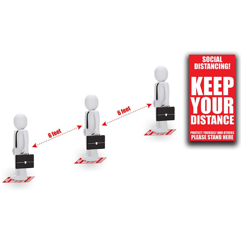 Sun Social Distancing Miếng Dán Sàn Nhà Kiểm Soát Khoảng Cách Đứng Here Line Crowd Cho Các Dược Sĩ Ban