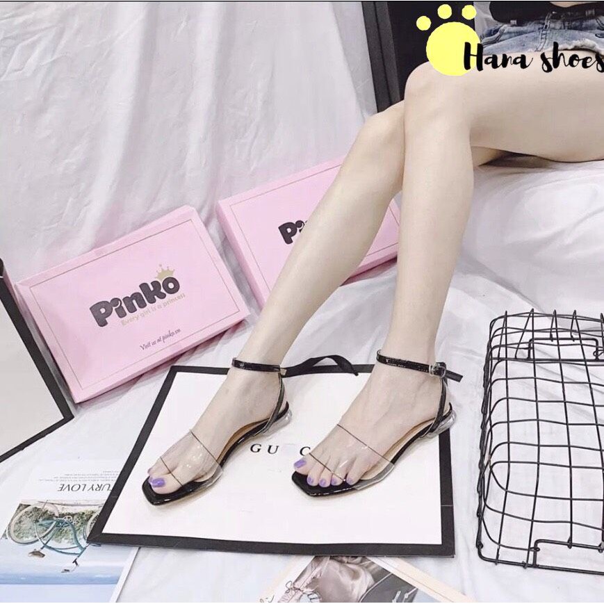 Sandal nữ đế 2cm quai trong siêu xinh SB10
