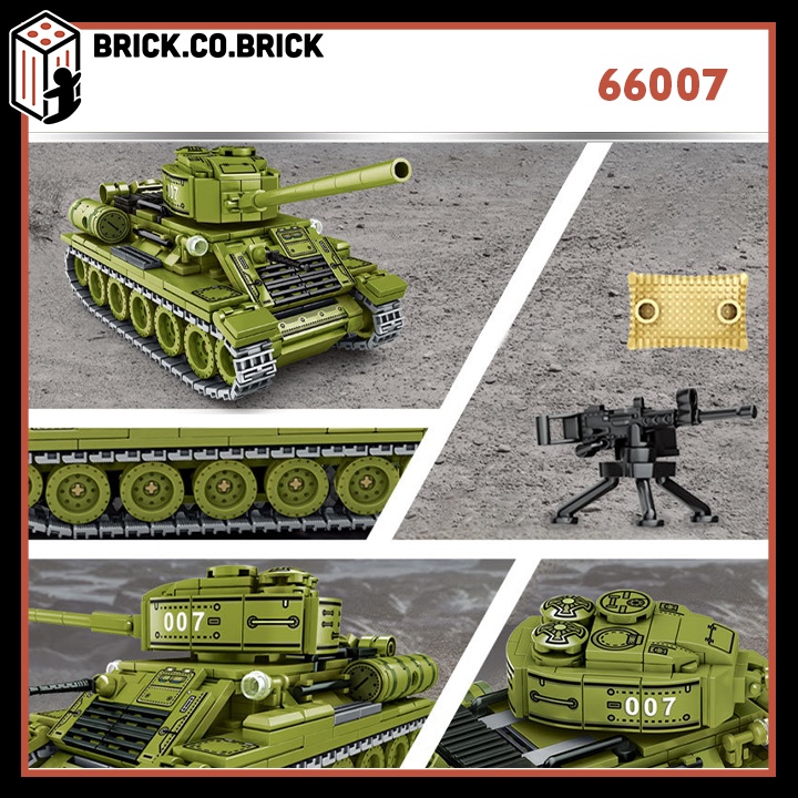 Tank Hạng Trung T-34 Liên Xô Mô hình Lắp ráp Xe Tăng Thế chiến 2 66007