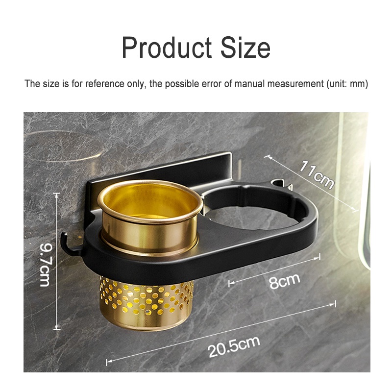 Giá đỡ máy sấy tóc MEIDOO bằng nhôm gắn tường đa năng dành cho phòng tắm