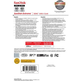Thẻ nhớ SanDisk SDXC Extreme 256GB Class 10 90mb/s