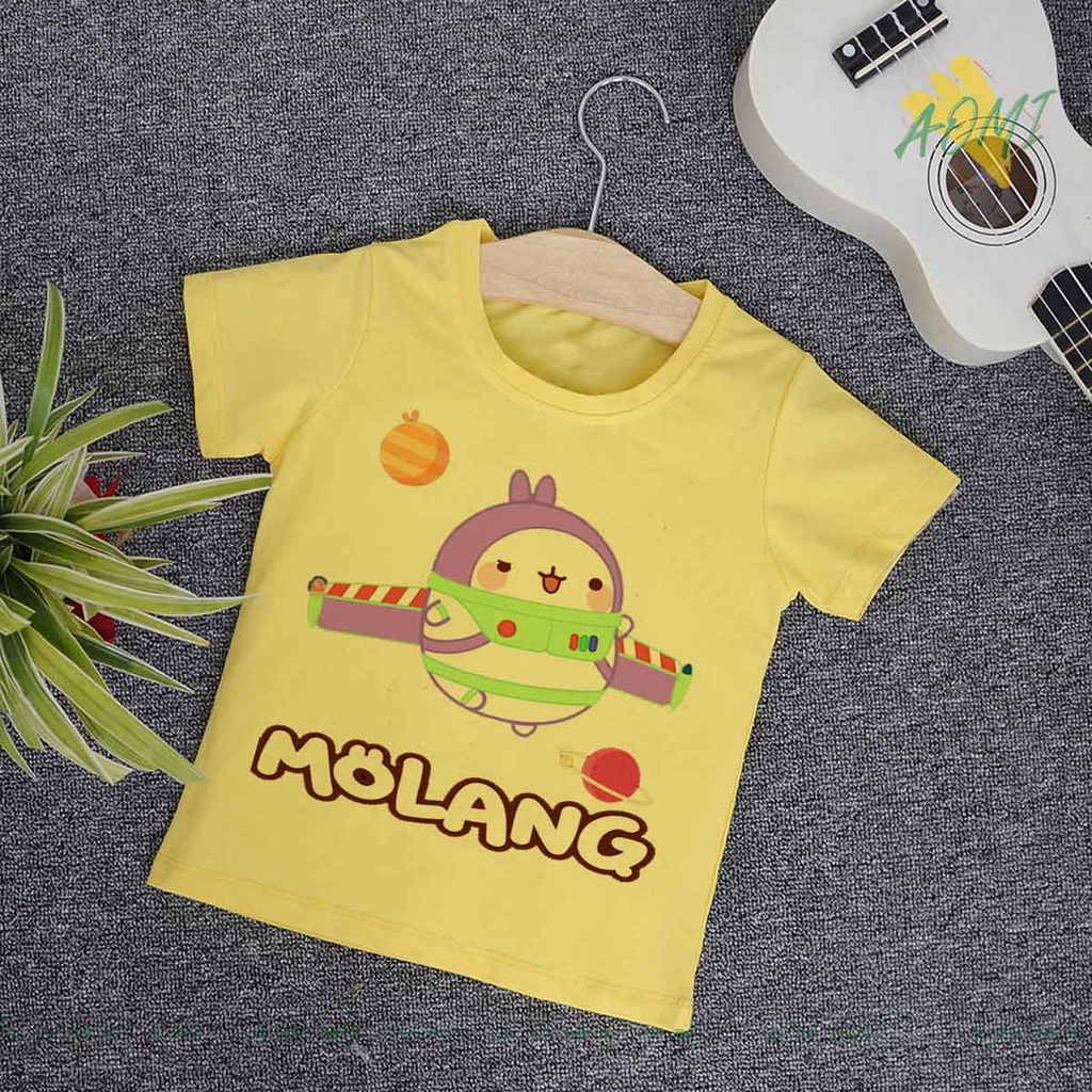 ÁO THUN friend molang vit thỏ cute UNISEX PHÔNG VÀNG TAY NGẮN NAM NỮ GIA ĐÌNH CẶP ĐÔI SIZE TRẺ EM BÉ TRAI GÁI AOMIVN