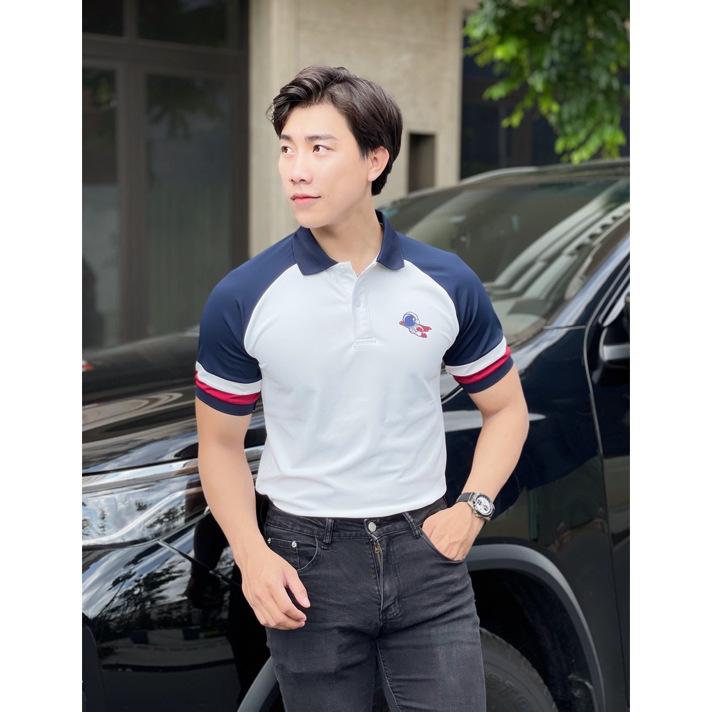 Áo polo nam cổ bẻ thêu phối tay đỏ chất vải cá sấu Cotton xuất xịn,chuẩn form, sang trọng - thanh lịch TB052