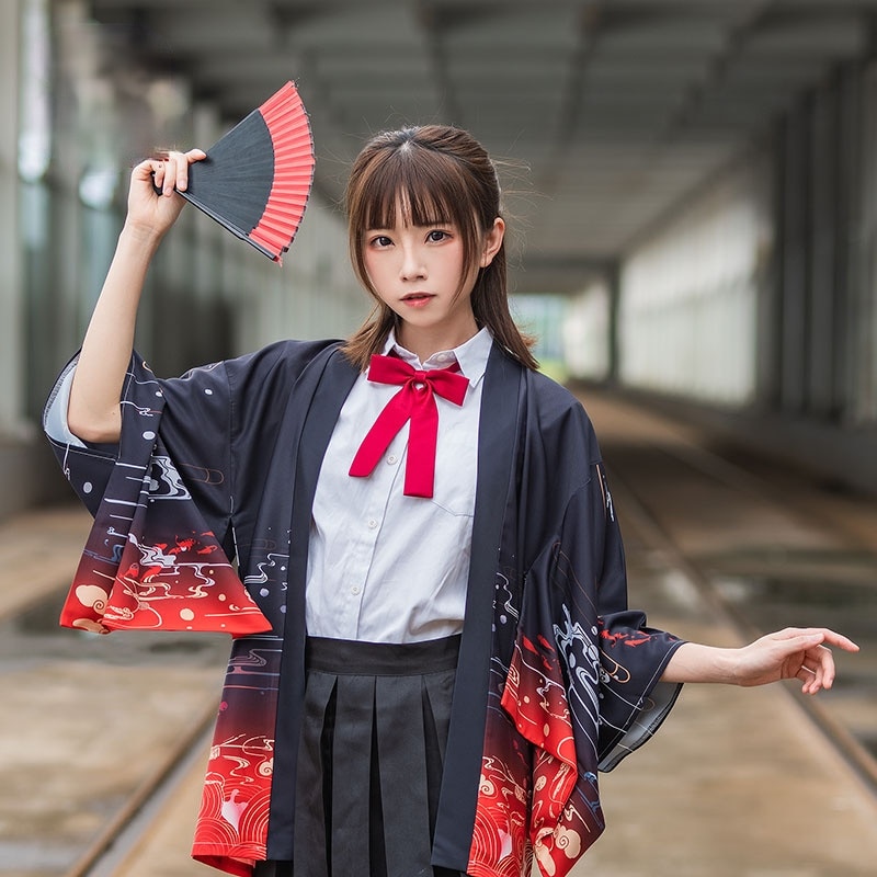 Áo Khoác Kimono Nhật Bản Dáng Rộng In Hình Cá Chép Hóa Trang Đường Phố Harajuku Haori Mùa Hè Mới Cho Nam Và Nữ Yuka