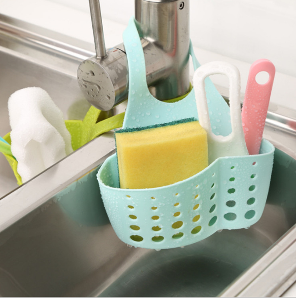 1 Giỏ Đựng Miếng Rửa Chén/ Đồ Dùng Gắn Vòi Nước Tiện Dụng Cho Nhà Bếp