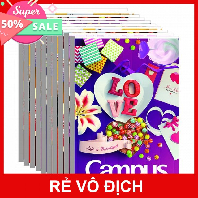 Combo 10 Cuốn Tập Kẻ Ngang Campus B5 Gift (120 trang )