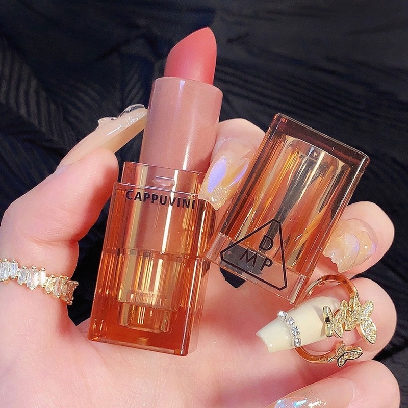 Set 3 Son môi Cappuvini Dạng Thỏi Vỏ Nâu Trong Suốt Hàng Nội Địa Trung