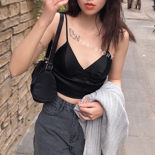 [Giá sỉ] Áo Bra Satin Phi Bóng Co Dãn Cài Sau