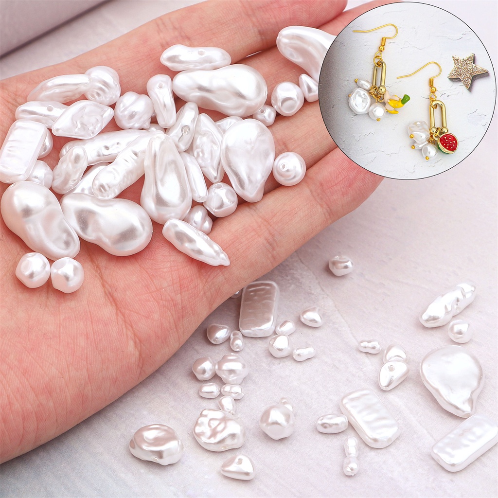 Hạt Ngọc Trai Bằng Nhựa ABS Màu Trắng Dùng Làm Trang Sức DIY Kiểu Mới
