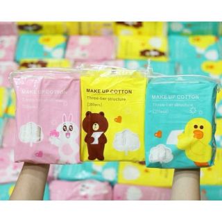 Bông tẩy trang 200 miếng Line frend Make Up Cotton