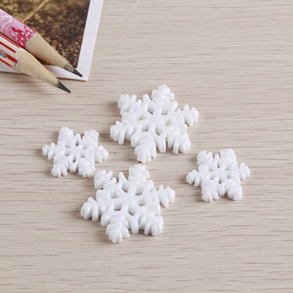 TAYLOR1 10 pcs/pack Christmas Ornaments Glitter Christmas Embellishment Snowflake Crafts Photographic props Mini White Creative New Year Gift for Scrapbooking, Hair Clip, Xmas Tree  Decor