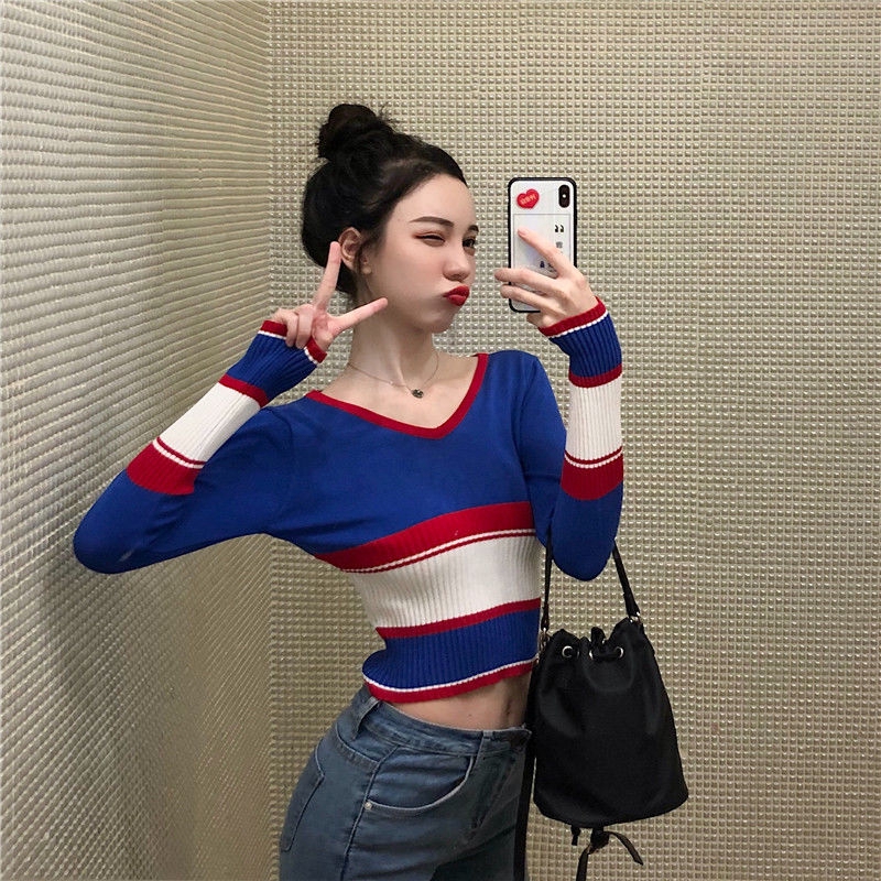 Áo tay dài cổ chữ V thời trang quyến rũ dành cho nữ