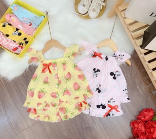Combo bộ lanh lụa cánh tiên cho bé