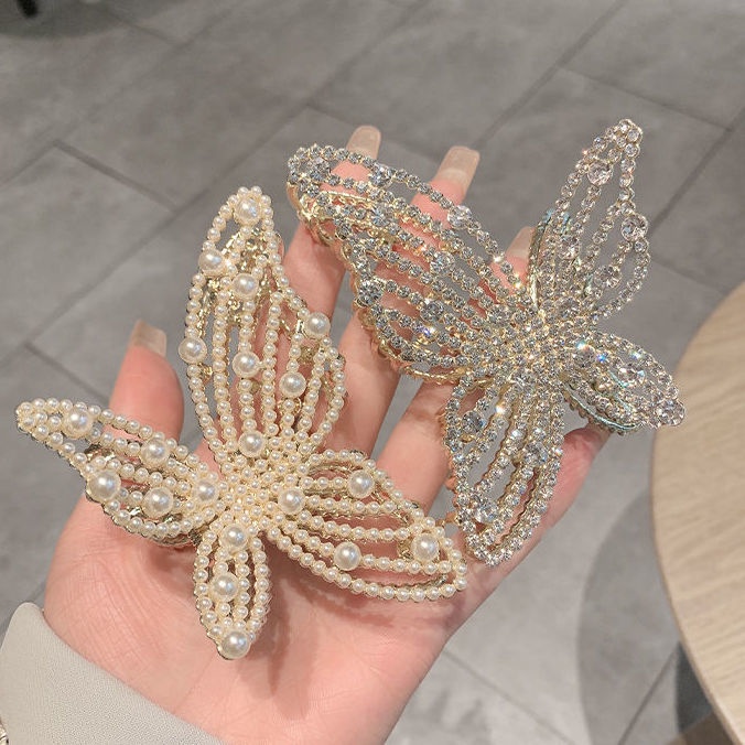 Kẹp Tóc Hình Bướm Bằng Hợp Kim Đơn Giản Thời Trang Hàn Quốc