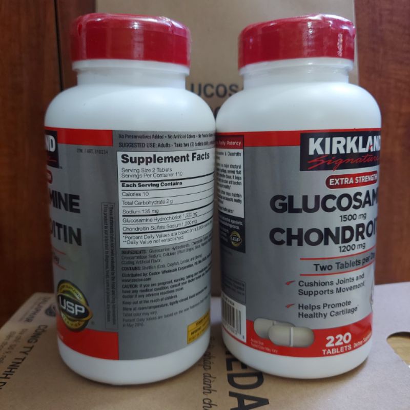 《combo 3 hộp Date 2025》Glucosamine Chondroitin Sulfate Kirkland 220 Viên Mỹ