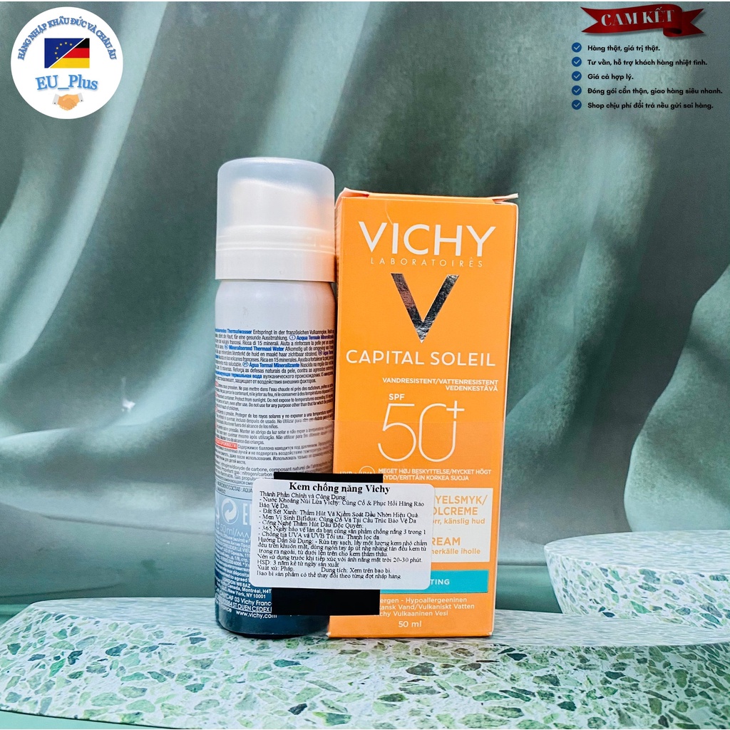 [TẶNG XỊT KHOÁNG] Kem chống nắng Vichy Capital Soleil  Pháp - 50ml